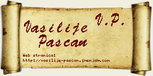 Vasilije Pašćan vizit kartica